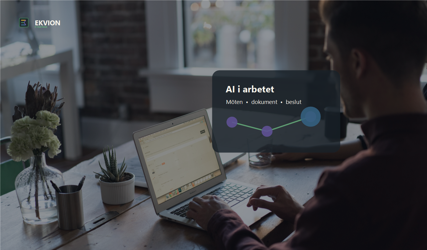 Ekvion-grafik med AI-arbetsflöde, datakällor och beslutsstöd.